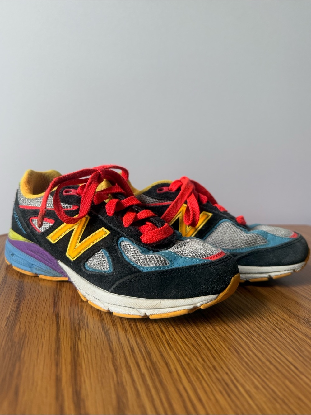 New Balance Kids 990V4 Wild Style 2.0 Multicolor Rainbow Neon Black Shoes Size 1